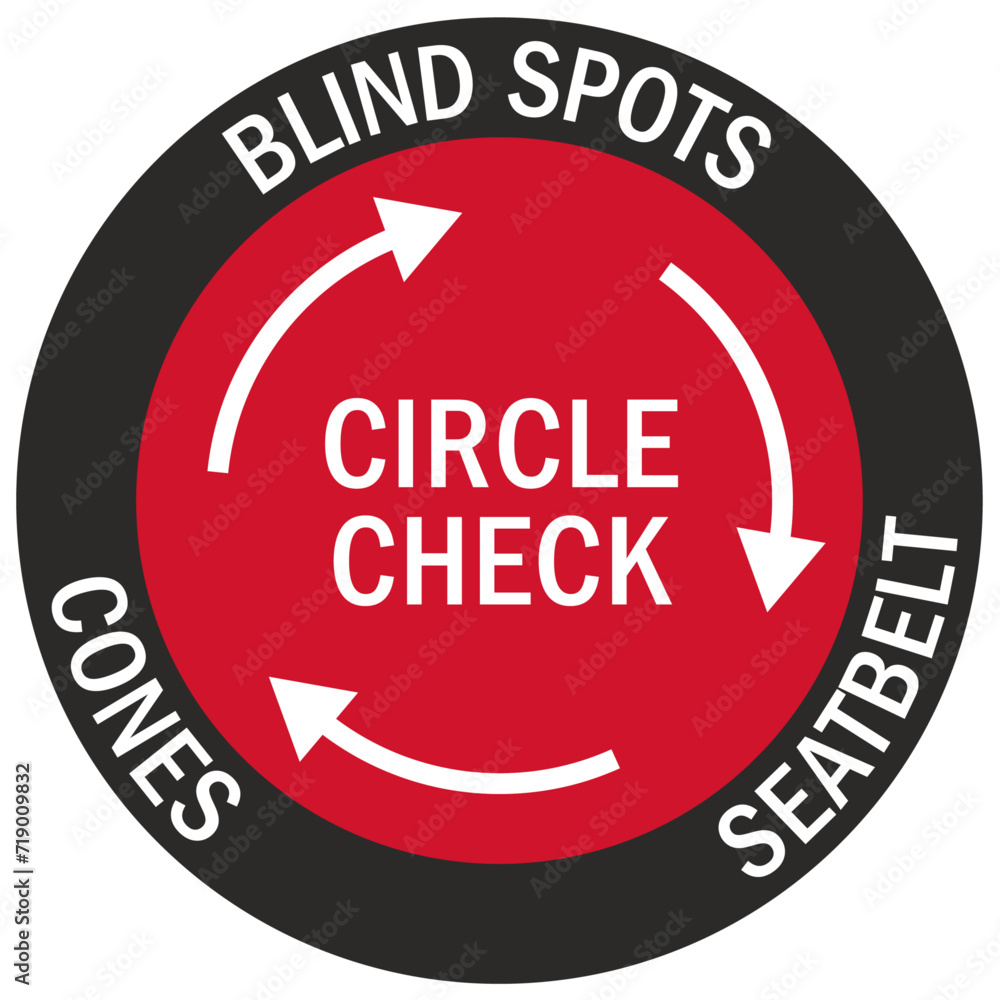 Truck safety sign circle check Truck safety sign circle check