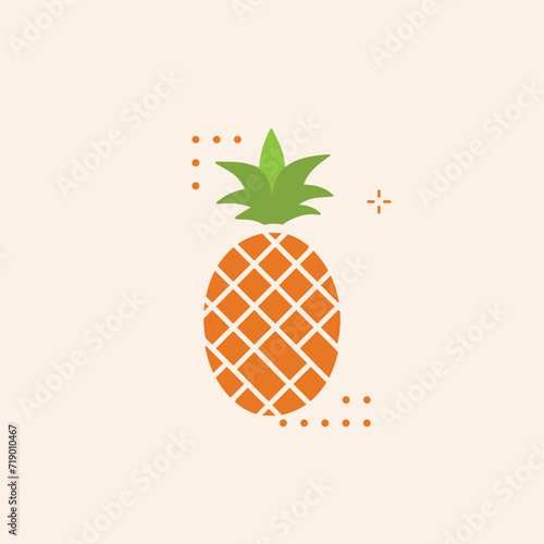 Pineapple Icon, Ananas Silhouette, Comosus Tropical Fruit Design, White Black Pine Apple Symbol Isolated, Vector Illustration