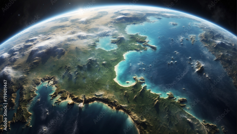 Closeup of the planet earth, outer space background Closeup of the planet earth, outer space background
