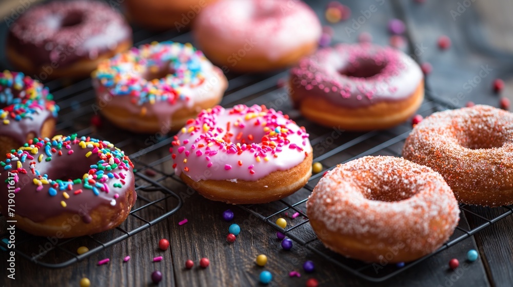 Assorted Doughnuts on a Rack Assorted Doughnuts on a Rack