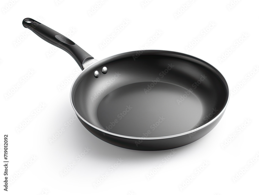 Seamless cooking: Non-stick perfection on white background. Effortless, healthy meals with our isolated frying pan Seamless cooking: Non-stick perfection on white background. Effortless, healthy meals with our isolated frying pan