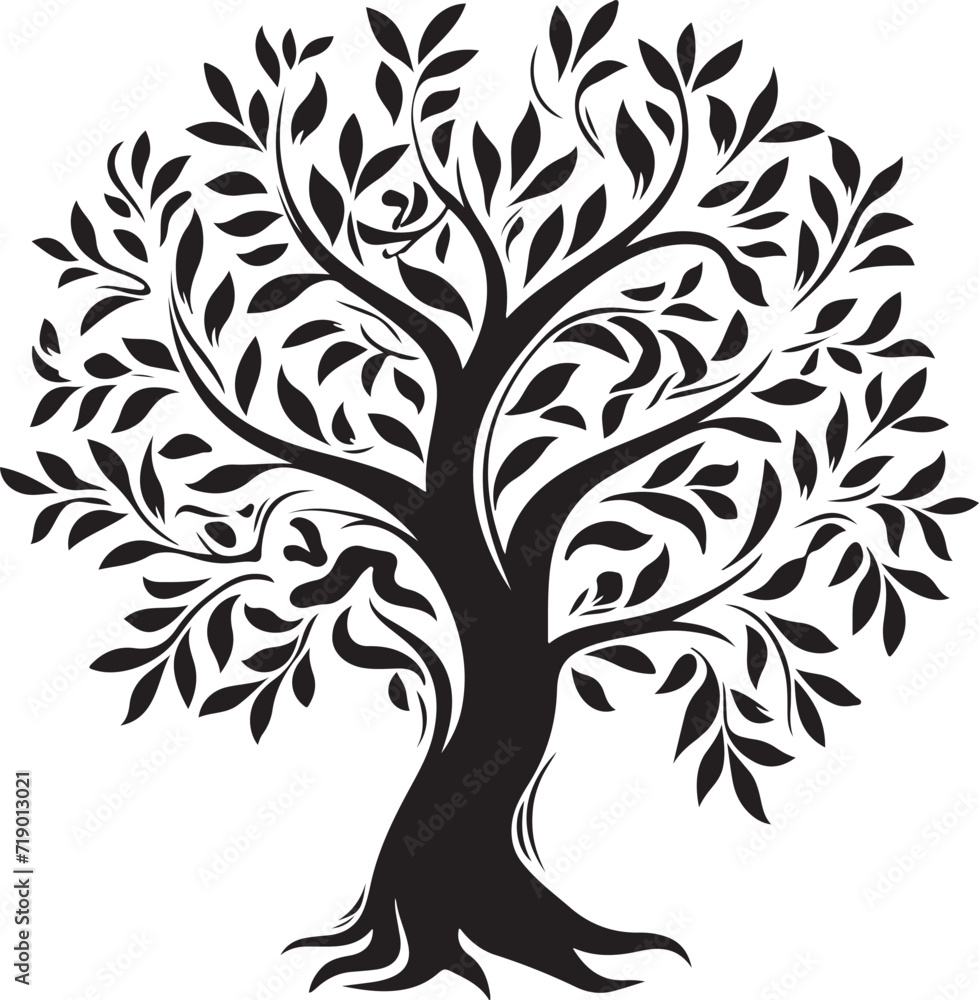 Obraz premium Tree silhouette Hand-drawn isolated Vector illustrations