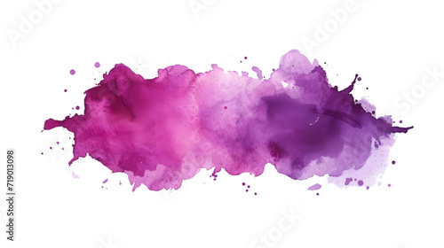 Deep Purple Watercolor Stain on Transparent Background