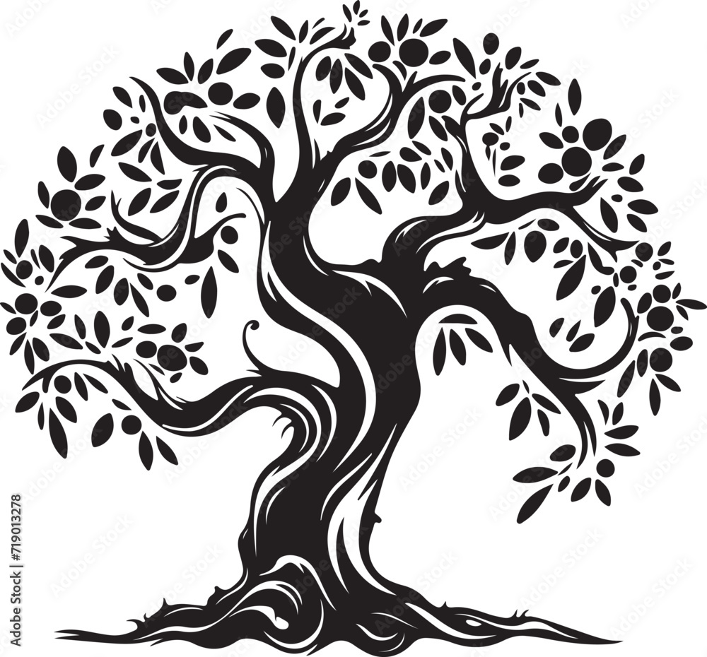 Tree silhouette Hand-drawn isolated Vector illustrations Tree silhouette Hand-drawn isolated Vector illustrations