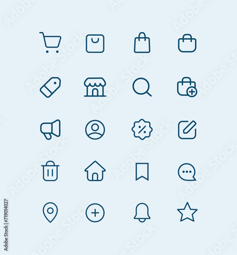 Business, Marketplace UI icon set. For Ecommerce and Online shopping outline icon styles.