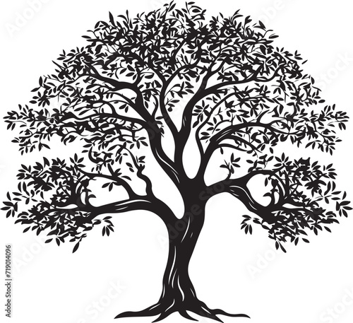 Tree silhouette Hand-drawn isolated Vector illustrations