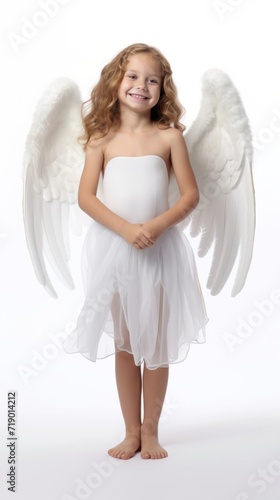 little child angel with white wings