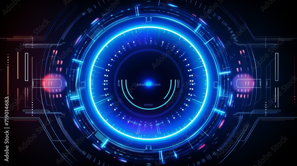 Futuristic digital circuit technology: 3d abstract sci-fi ui concept with gradient dots and lines - vector illustration Futuristic digital circuit technology: 3d abstract sci-fi ui concept with gradient dots and lines - vector illustration