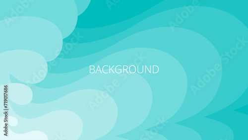 Aquamarine green abstract background with sharp wavy lines and gradient transition, dynamic fluid shape