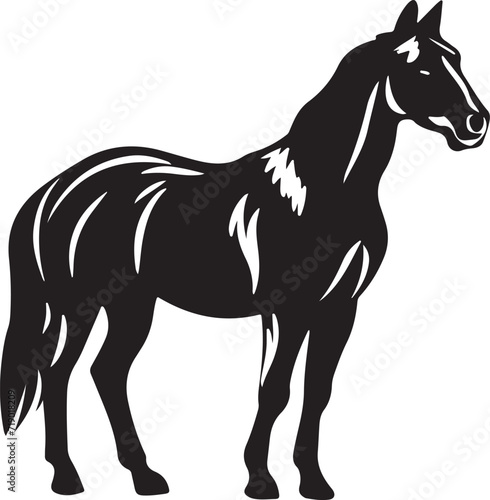 Horse Line art vector illustration black color