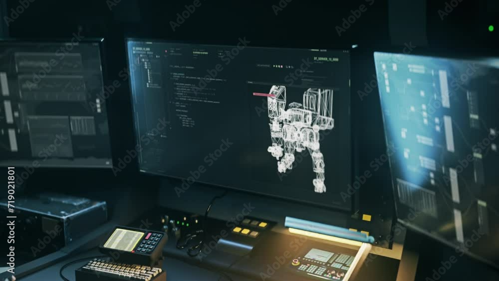 Typing the source code into the video game development application. Using a source code in the animation application. Source code moving the virtual robot in the application. Programming Typing the source code into the video game development application. Using a source code in the animation application. Source code moving the virtual robot in the application. Programming