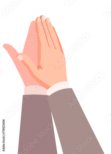 Applauding hands. Congratulation gesture. Hands showing congratulations, support, ovation. Vector isolated illustration