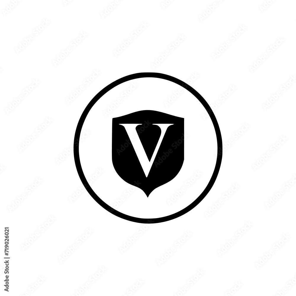 letter V shield logo vector illustration template design letter V shield logo vector illustration template design