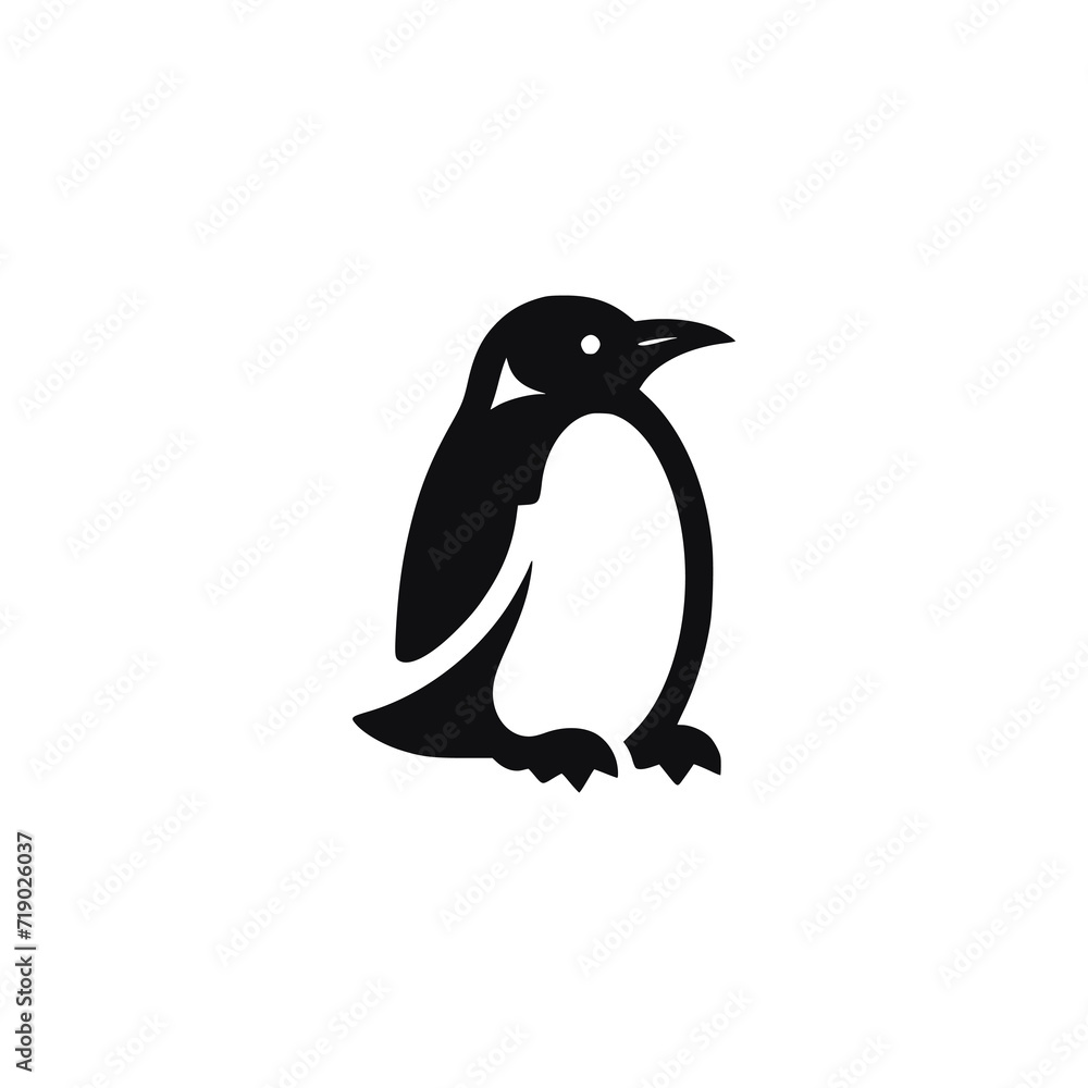 Obraz premium cute penguin wild animal logo vector illustration template design