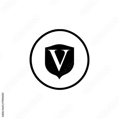 Free Download letter V shield logo vector illustration template design - GFXLoad