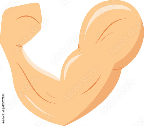 Strong muscular arm flexing, displaying strength and fitness. A powerful bicep curl illustrating health and bodybuilding.