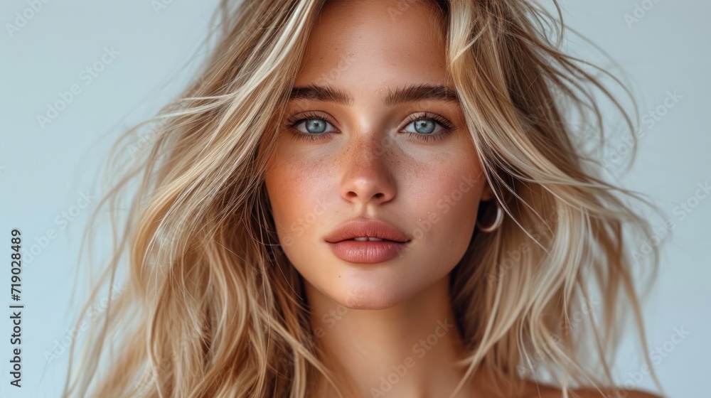 portrait of a blonde girl with blue eyes portrait of a blonde girl with blue eyes
