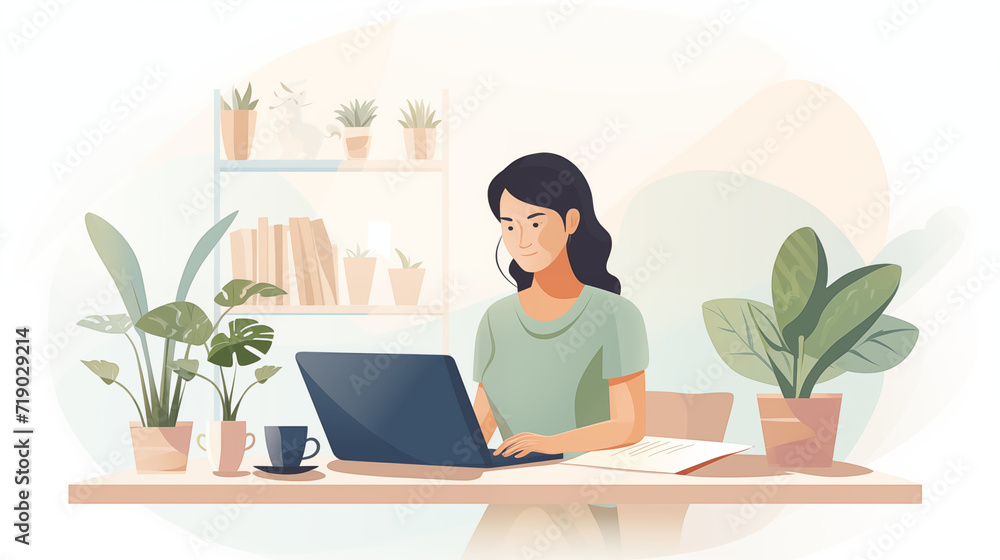 the modern work landscape unfolds as a young businesswoman efficiently manages her business from home the modern work landscape unfolds as a young businesswoman efficiently manages her business from home