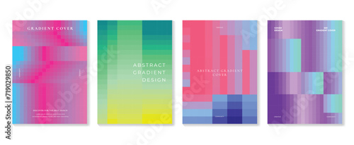 Abstract gradient background cover vector. Modern digital wallpaper with vibrant color, pixel. Futuristic landing page illustration for branding, commercial, advertising, web, poster.
