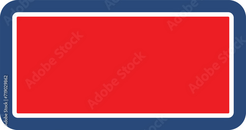 Red and blue minimalistic rectangle banner design with a thick border for modern advertisement  promotion layout. Graphic rectangular frame with a vibrant backdrop for flyer  header  or web banner use