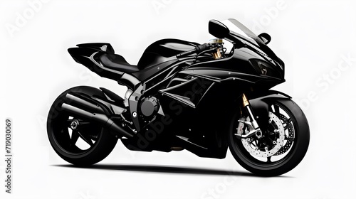 black motorbike isolated on transparent background  