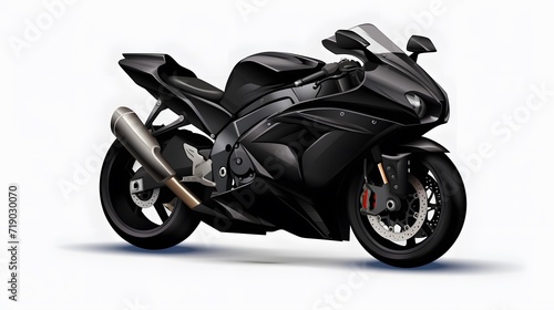 black motorbike isolated on transparent background  