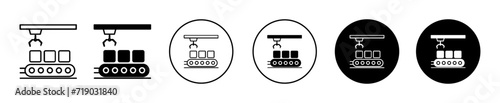 Assembly vector icon set collection. Assembly Outline flat Icon.