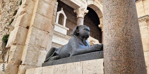 Sphinx monument near Diocletian's palace in Split - Croatia