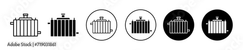 car radiator vector icon set collection. car radiator Outline flat Icon.
