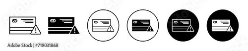 credit risk vector icon set collection. credit risk Outline flat Icon.