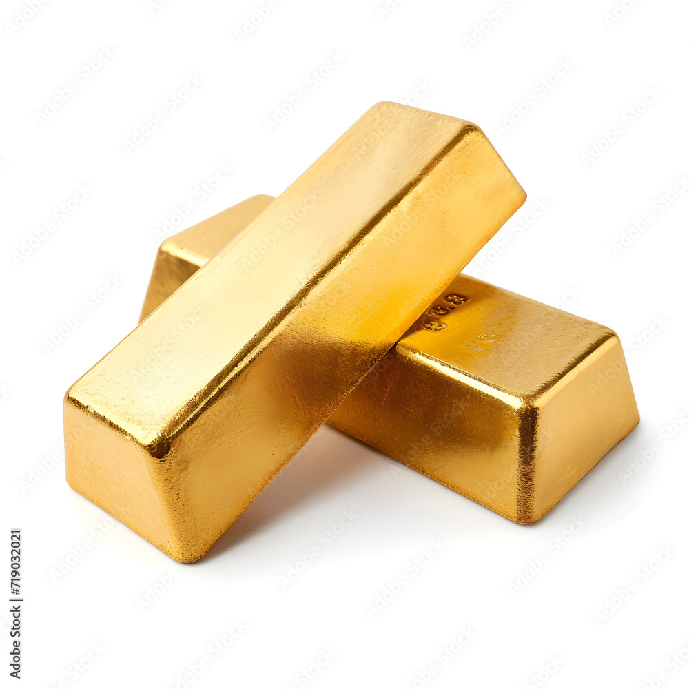 The gold bars isolated on white The gold bars isolated on white