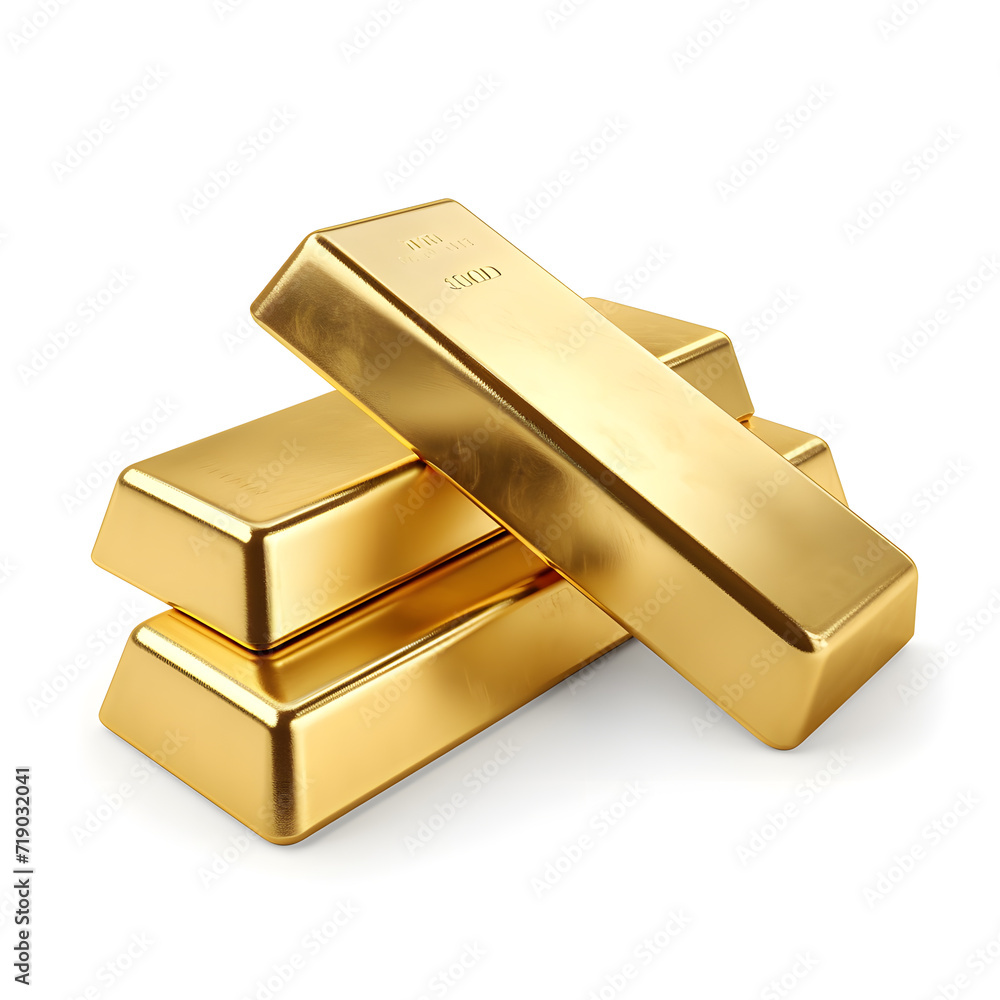 The gold bars isolated on white The gold bars isolated on white