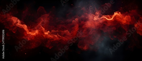 Liquid glitter and shimmery flashes. red glitter smoke particles background. Overlay moving magic on a black background.