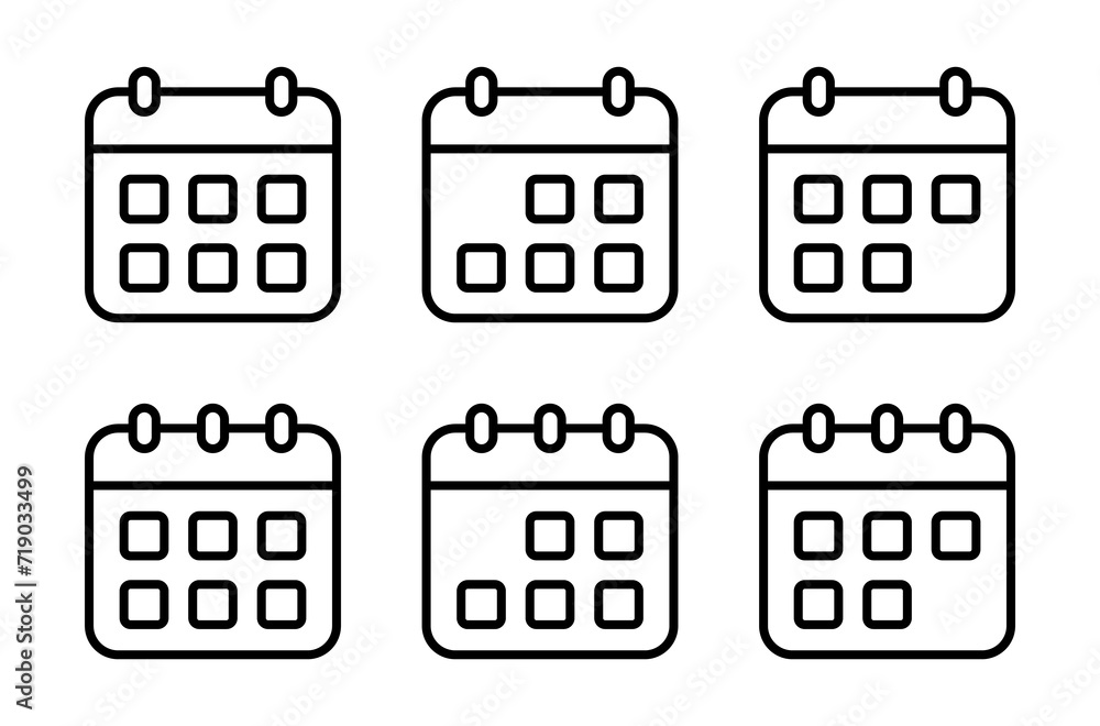 Calendar, date icon vector in line style. Editable stroke Calendar, date icon vector in line style. Editable stroke
