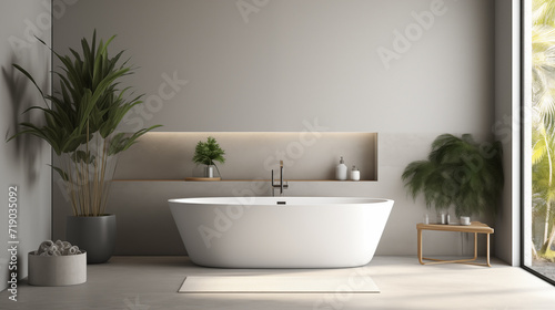 Modern Bathroom with Freestanding Bathtub