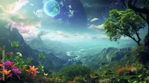 Celestial Eden: A Planet of Environmental Wonders