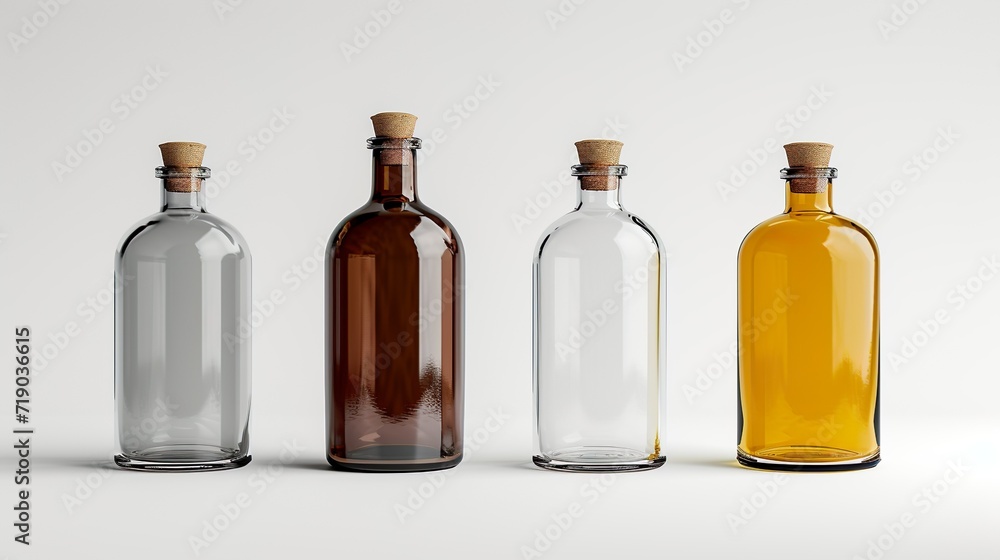 Maqueta de varias botellas. Generado por IA. Maqueta de varias botellas. Generado por IA.