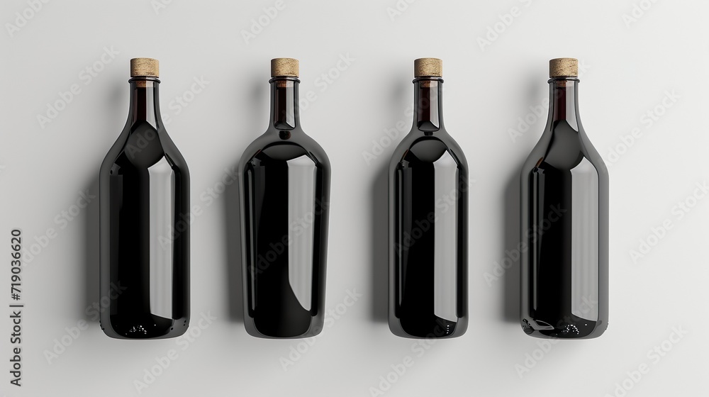 Maqueta de varias botellas. Generado por IA. Maqueta de varias botellas. Generado por IA.