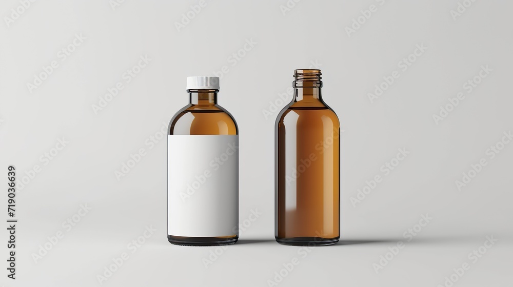 Maqueta de varias botellas. Generado por IA. Maqueta de varias botellas. Generado por IA.
