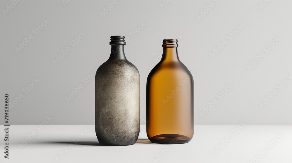 Maqueta de varias botellas. Generado por IA. Maqueta de varias botellas. Generado por IA.