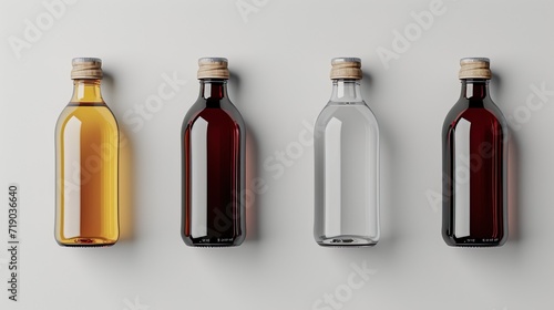 Maqueta de varias botellas. Generado por IA.