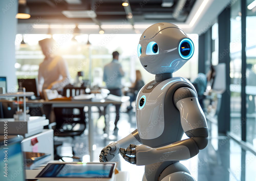 Human working with AI robot concept. Relations between people and robot machine. Human working with AI robot concept. Relations between people and robot machine.