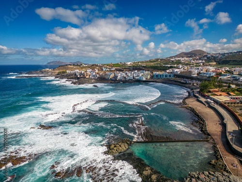 Aerial view of natural pools of Agaete