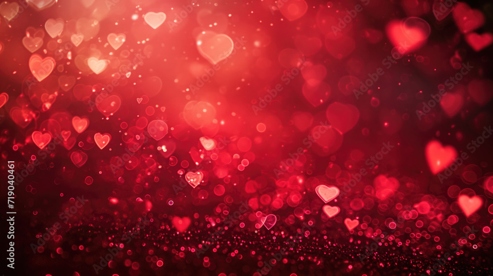 A warm red background with glowing hearts for Valentine's Day projects or themes. A warm red background with glowing hearts for Valentine's Day projects or themes.