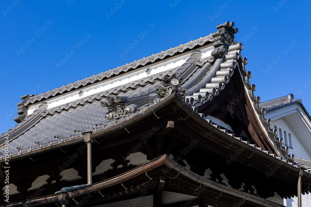 Japanese traditional beautiful tiled roof. Japanese traditional beautiful tiled roof.