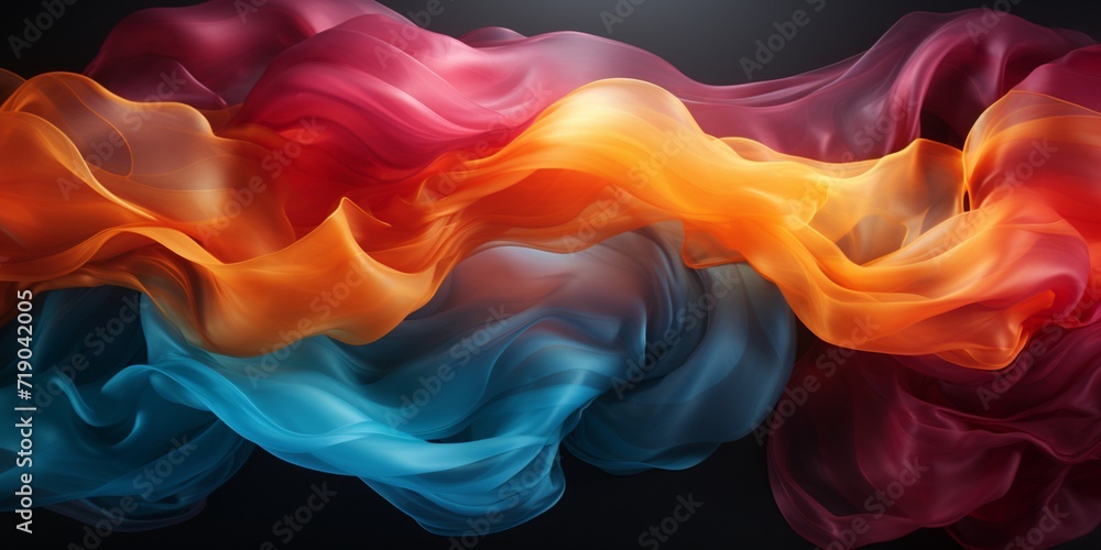 Obraz premium Black graphite background with colored transparent haze