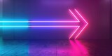 colorful blue and pink neon lights background in dark room