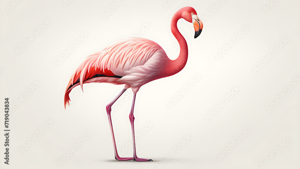 Fototapeta premium Flamingo isolated on white background.