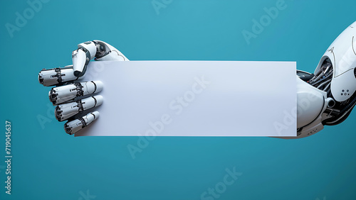 Wallpaper Mural Robot hand holding blank white paper sign. Torontodigital.ca