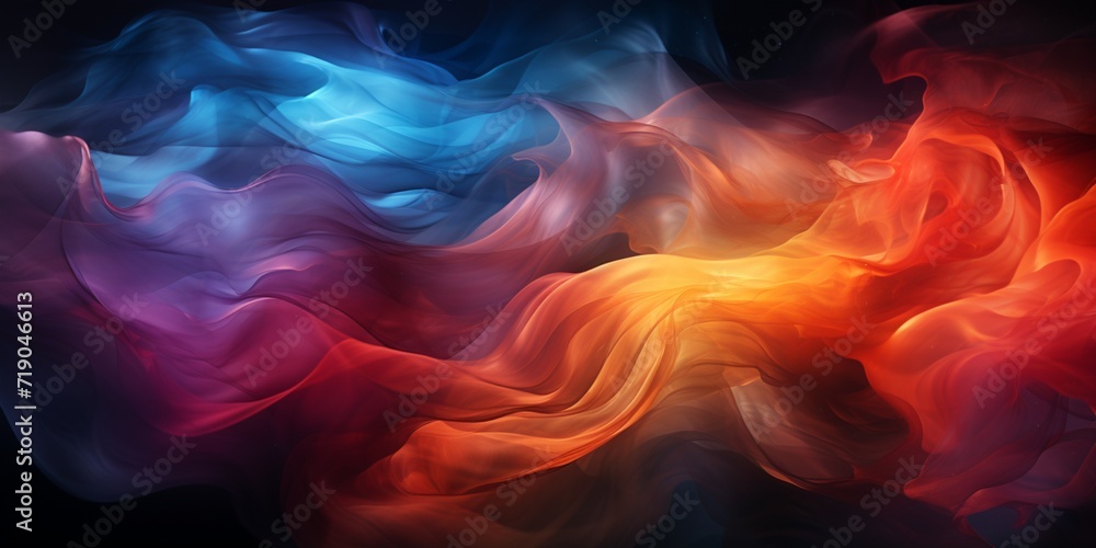 Obraz premium Black graphite background with colored transparent haze